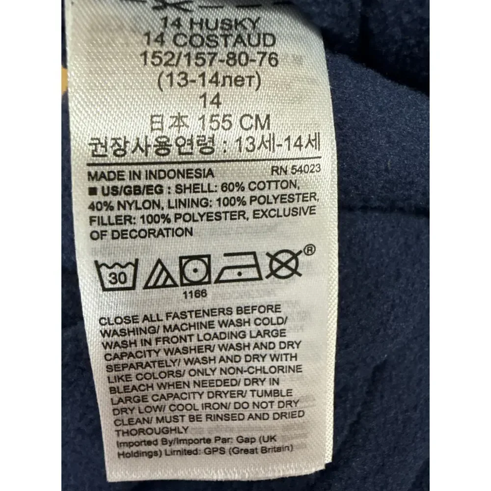 NEW Gap Husky Big Kids Boys Zip Pockets Straight Leg Trousers Pants Size 13-14Y
